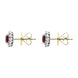 18ct White Gold Ruby Diamond Oval Cluster Earrings, 39990B2_2