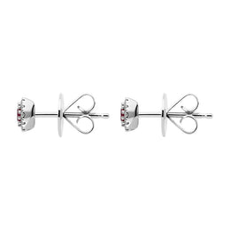 18ct White Gold Ruby Diamond Oval Round Earrings, 36845F4_2