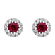 18ct White Gold Ruby Diamond Oval Round Earrings, 36845F4.