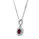 18ct White Gold Ruby and Diamond Cluster Pendant P3548C SIDE