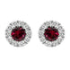 18ct White Gold Ruby and Diamond Cluster Stud Earrings E2356