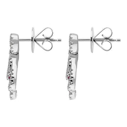 18ct White Gold Ruby and Diamond Peacock Earrings, HBM-130_2