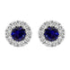 18ct White Gold Sapphire Diamond Cluster Stud Earrings E2356