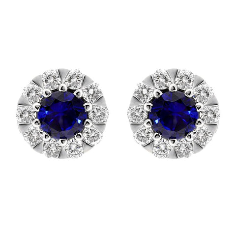 18ct White Gold Sapphire Diamond Two Piece Gift Set, S148 earrings