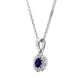 18ct White Gold Sapphire and Diamond Cluster Pendant P3548C side