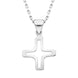 18ct White Gold Stencil Cross Necklace