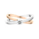 18ct White Rose Gold Diamond Cross Over Solitaire Ring BLC-199