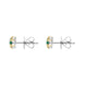 18ct White Yellow Gold 0.18ct Emerald 0.28ct Diamond Cluster Stud Earrings FEU-2286