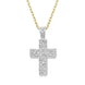 18ct White Yellow Gold Diamond Set Cross Necklace 40812