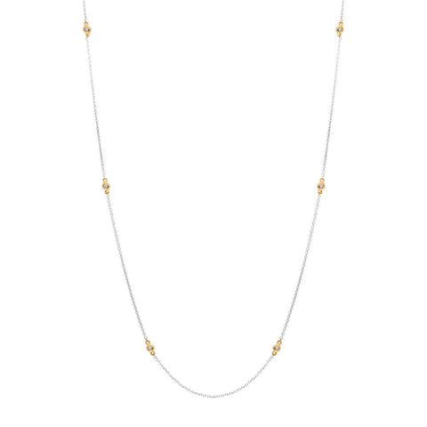 18ct White and Rose Gold Diamond Necklet N1018