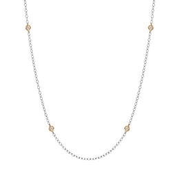 18ct White and Rose Gold Diamond Necklet N1021