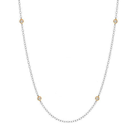 18ct White and Rose Gold Diamond Necklet N1021