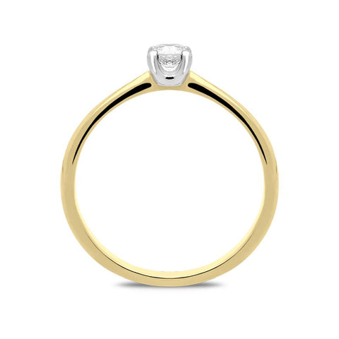 18ct Yellow Gold 0.22ct Diamond Brilliant Cut Solitaire Ring, BLC-040.