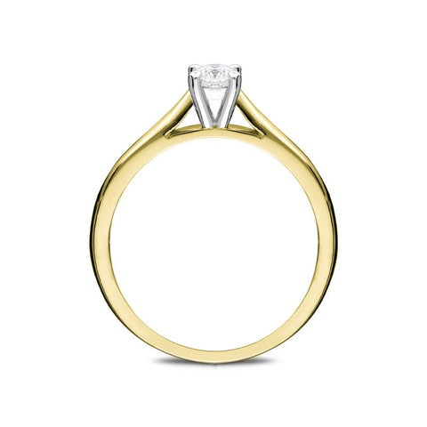 18ct Yellow Gold 0.25ct Diamond Solitaire Ring FEU-744