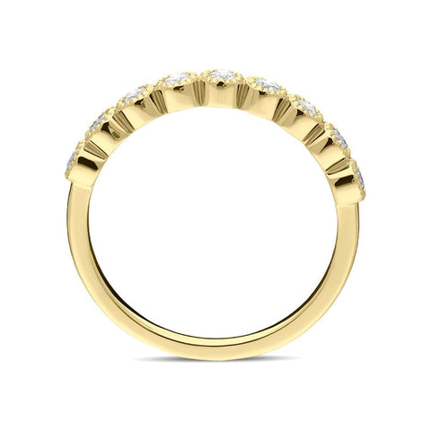 18ct Yellow Gold 0.27ct Diamond Bezel Set Half Eternity Ring BLC-173