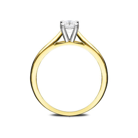 18ct Yellow Gold 0.33ct Diamond Brilliant Cut Solitaire Ring FEU-2322