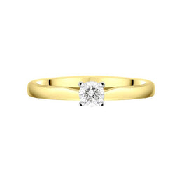 18ct Yellow Gold 0.33ct Diamond Brilliant Cut Solitaire Ring FEU-2322