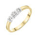 18ct Yellow Gold 0.35ct Diamond Trilogy Bar Set Ring, FEU-2311