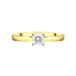 18ct Yellow Gold 0.50ct Diamond Brilliant Cut Solitaire Ring FEU-2316