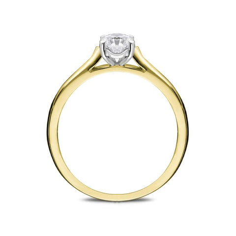 18ct Yellow Gold 0.50ct Diamond Brilliant Cut Solitaire Ring FEU-2316