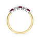 18ct Yellow Gold 0.62ct Ruby Diamond Half Eternity Ring, FEU-2007.