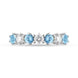 18ct Yellow Gold 0.75ct Aquamarine Diamond Half Eternity Ring, FEU-1503.