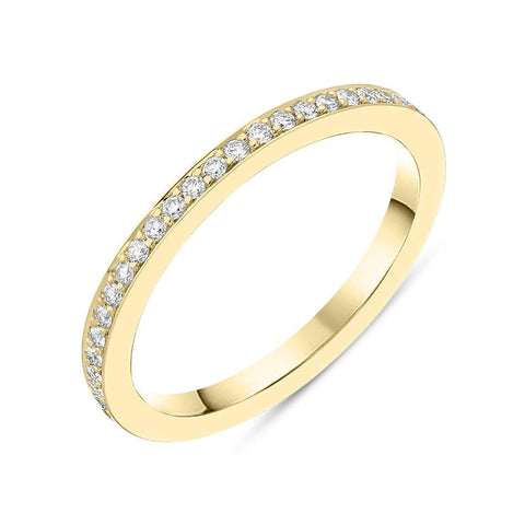 18ct Yellow Gold Brilliant Cut 0.22ct Diamond Half Eternity Ring BLC-174