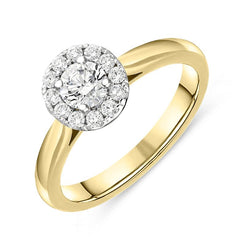 18ct Yellow Gold Brilliant Cut 0.45ct Diamond Round Ring BLC-202