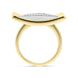 18ct Yellow Gold Diamond Contemporary Oblong Ring, R240_2