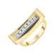 18ct Yellow Gold Diamond Contemporary Oblong Ring, R240.