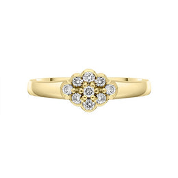 18ct Yellow Gold Diamond Rhombus Shape Cluster Style Ring 18 4195D