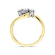 18ct Yellow Gold Diamond Three Stone Claw Set Twisted Ring RUNQ0000538