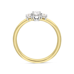 18ct Yellow Gold Diamond Three Stone Ring, BLC-318