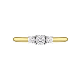 18ct Yellow Gold Diamond Three Stone Ring, BLC-318