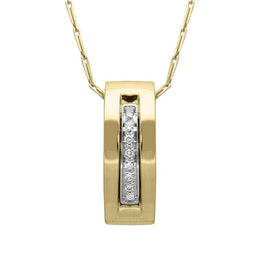 18ct Yellow Gold Diamond Whistle Shape Necklace, 30H23P608CBT.