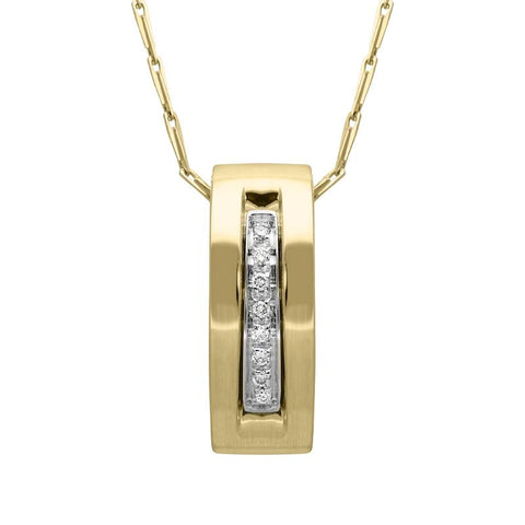 18ct Yellow Gold Diamond Whistle Shape Necklace, 30H23P608CBT.