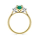 18ct Yellow Gold Emerald Diamond Emerald Cut Three Stone Ring, 40180D23_3