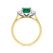 18ct Yellow Gold Emerald Diamond Emerald Cut Three Stone Ring, 42674A1_2