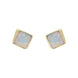 18ct Yellow Gold Opal Abstract Square Stud Earrings UNQOPAL