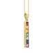 18ct Yellow Gold Rainbow Sapphire Diamond Bar Necklace, PJW-135.