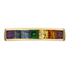 18ct Yellow Gold Rainbow Sapphire Princess Cut Half Eternity Ring, PJW-215.