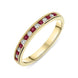 18ct Yellow Gold Ruby Diamond Half Eternity Ring, FEU-2340.