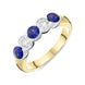 18ct Yellow White Gold 0.84ct Sapphire 0.40ct Diamond Half Eternity Ring FEU-2276