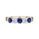 18ct Yellow White Gold 0.84ct Sapphire 0.40ct Diamond Half Eternity Ring FEU-2276