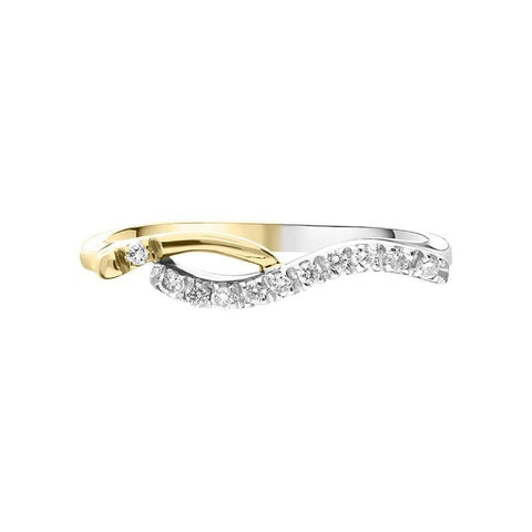 18ct Yellow White Gold Diamond Wavy Ring, 202BT top