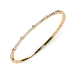 18ct Rose Gold 0.35ct Diamond Hinged Bangle, G00058.