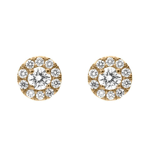 18ct Rose Gold 0.54ct Diamond Round Cluster Stud Earrings BLC-042