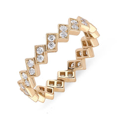 18ct Rose Gold 0.69ct Diamond Stacking Ring, R02115.