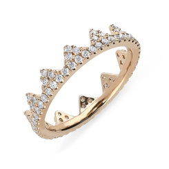 18ct Rose Gold Diamond Geometric Stacking Ring, R1141.