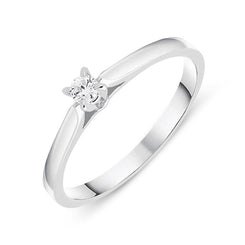 18ct White Gold 0.07ct Brilliant Cut Diamond Solitaire Ring Ring BLC-087